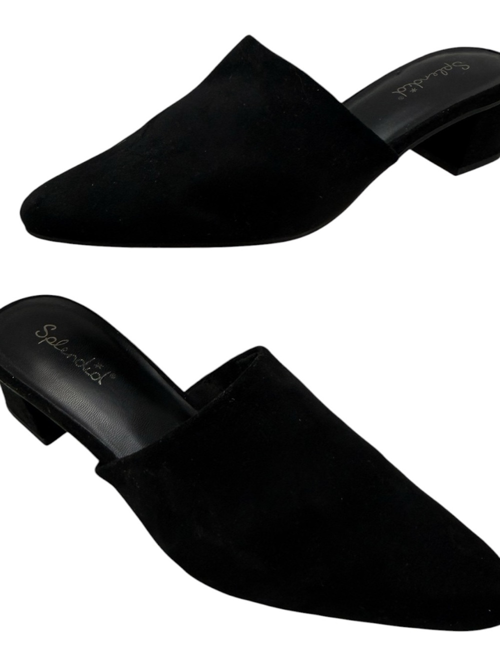Splendid Black Suede Pointed Slip-On Mules - Picture 3 of 8